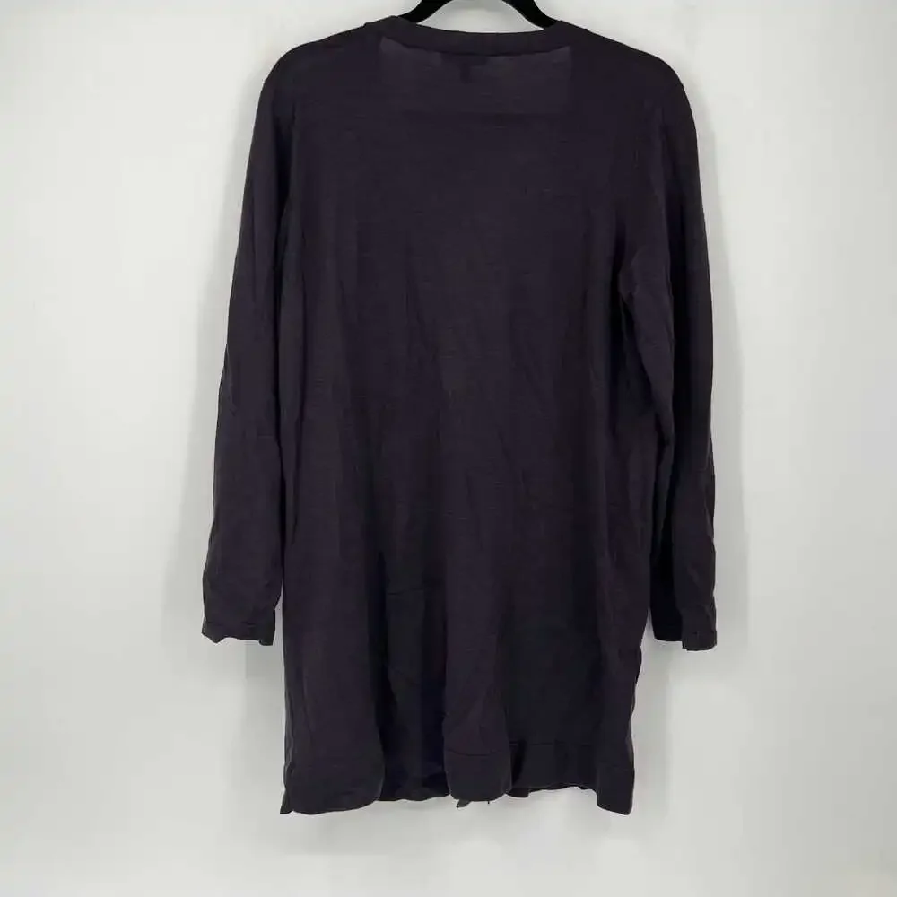 Eileen Fisher Purple Merino Wool Button-Up Cardigan | Size L